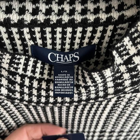 NWT Chaps Houndstooth Knit Sweater Dress size L - Picture 4 of 8